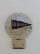 A Royal Aero Club Associate Member car badge, chrome plated and enamel.