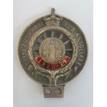 A Royal Automobile Club Associate Auto Cycle Union badge with enamel date of 1920-21, stamped R7