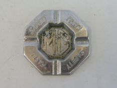 An MG Safety Fast octagonal chrome plated ashtray.