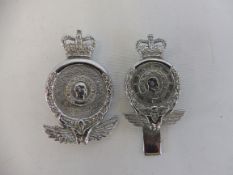 An RAC member lapel badge and one smaller, both chrome plated.
