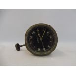 A North & Sons Watford black faced eight day car clock, working.