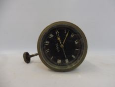 A North & Sons Watford black faced eight day car clock, working.