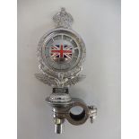 A Royal Automobile Club full member car badge, smaller size, chrome finish with oblong enamel
