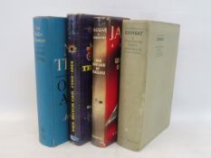 Four assorted motoring volumes including Out On A Wing by Sir Miles Thomas, with a signature inside,