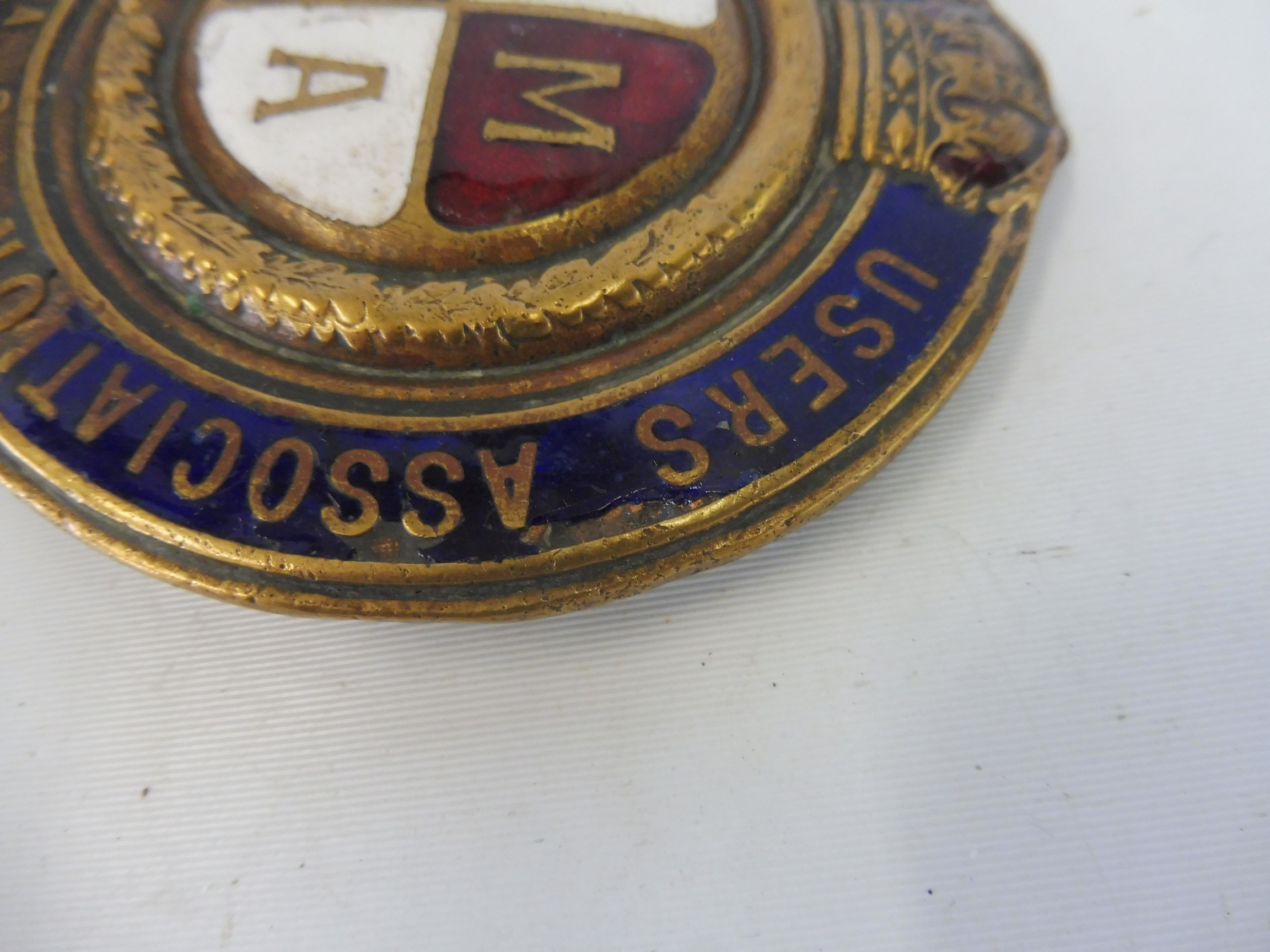 A Commercial Motor Users Association R.A.C. Associate brass and enamel car badge, no. 13625, some - Image 7 of 8