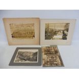 Two early horse-drawn carriage/wagon photographs including Cannon Brewery plus two other early