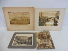 Two early horse-drawn carriage/wagon photographs including Cannon Brewery plus two other early