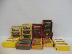 A quantity of boxed Matchbox Models of Yesteryear, marbled, straw and burgundy boxes, also various