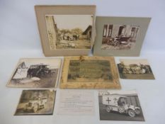 A small group of original photographs of pre-war cars, including Ford Model T, WWI ambulances etc.