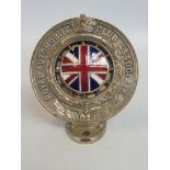 A Royal Automobile Club Associate motorcycle badge with excellent enamel union jack centre no.