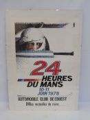 An original 1978 Le Mans 24 hours advertising poster, 17 1/2 x 25 1/2".