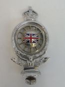 A small Royal Automobile Club full member badge open crown version chrome plated brass with good