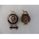 An Ulster Automobile Club brass and enamel lapel badge, stamped to verso 'Neill Belfast' plus a