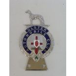 An Ulster Automobile Club chrome plated and enamel car badge type 2, produced 1930s-1980s, stamped