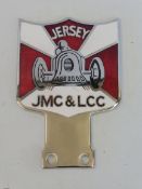 A Jersey Motor Cycle & Light Car Club 3 badge, produced 1950s-1960s, chrome plated brass and