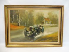 DION Pears - '1930 Tourist Trophy featuring Tim Birkin's 4 1/2 litre Blower Bentley' oil on