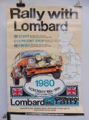 A 1980 Lombard RAC Rally poster signed, 19 1/4 x 27 1/2".