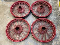 Four 1930s splined wire wheels, thought to suit a Riley.
