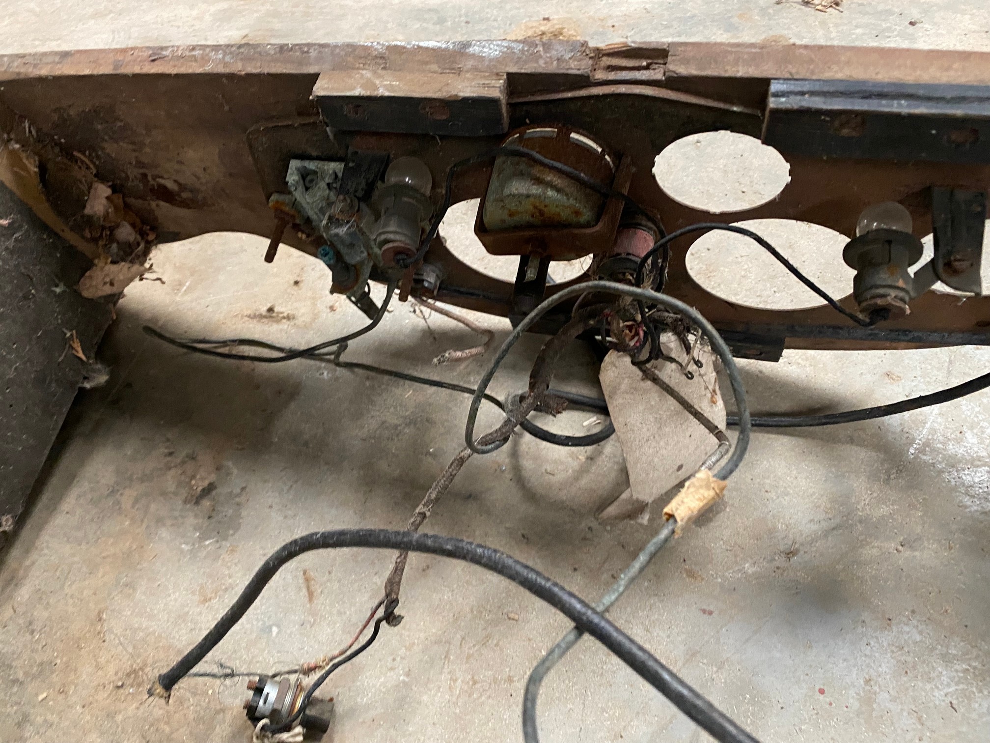 A pre-war Alvis wooden dash with some instruments still fitted. - Image 3 of 3