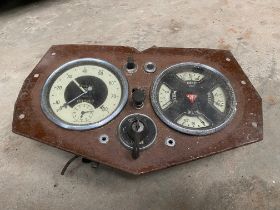 An Alvis instrument dash with instruments still fitted, possibly 12/70 or 14hp.