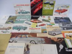 A quantity of Rootes Group brochures.
