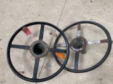 Two Jaguar Mk.IV 2.5 or 3.5 litre steering wheels.