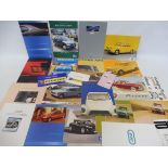 A quantity of French car brochures including Citroen, Peugeot and Renault.