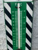 A Duckham's Adcoids black and white enamel thermometer, 11 x 45".