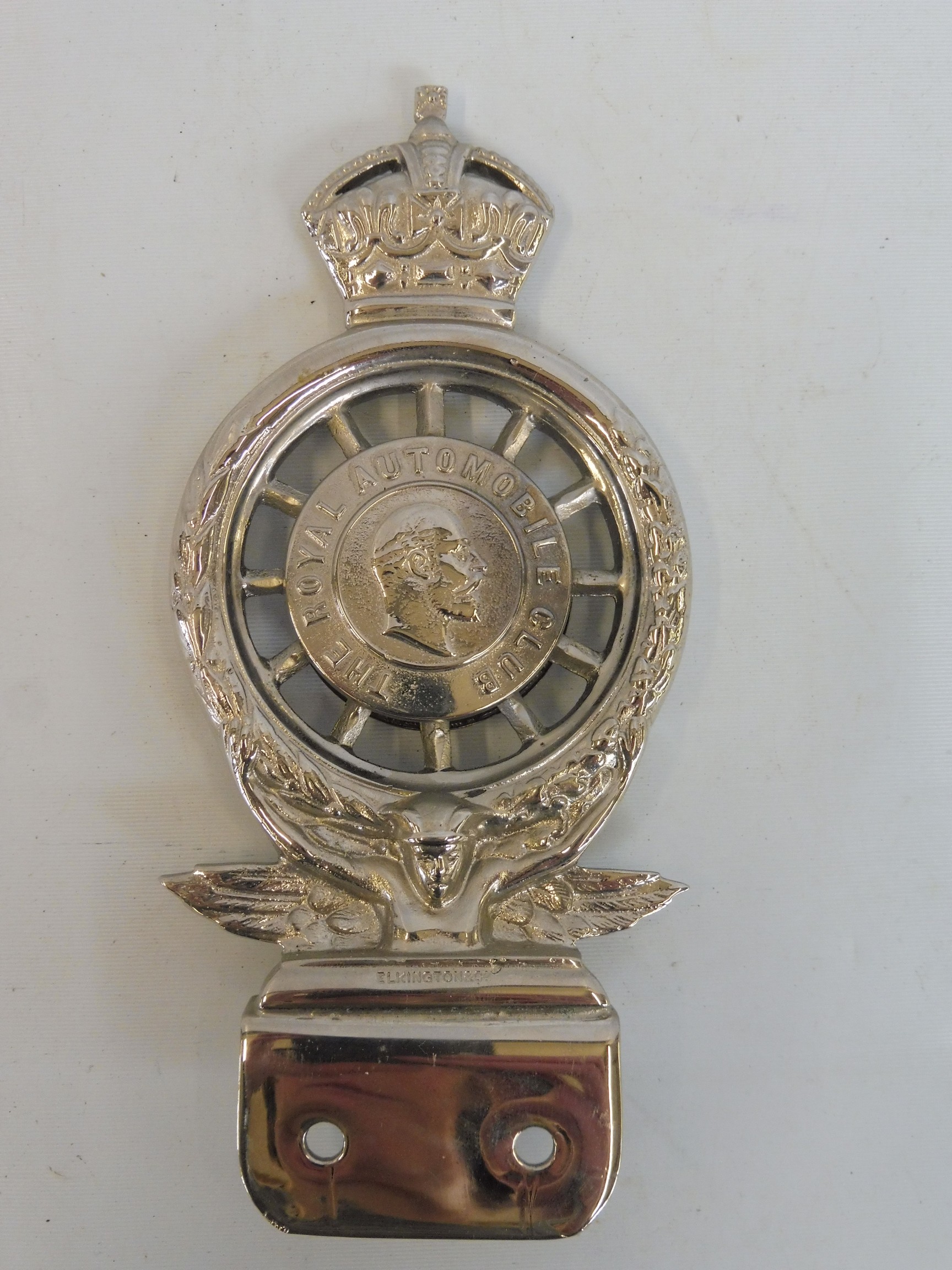 A Royal Automobile Club full member car badge, probably type 5, dashboard fitting, excellent - Image 2 of 2