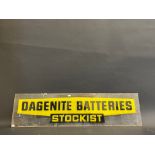 A Dagenite Batteries 'Stockist' rectangular perspex showroom sign, 36 x 9".