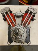 A Jap V twin LTOWZ 1000cc engine, sold with an original Morgan clutch, plus a modified clutch,