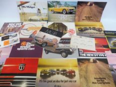 A quantity of Austin-Healey, MG and Mini brochures.