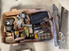 A large tray of mainly Austin 10 parts.