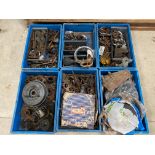 Six boxes of mainly Morris mechanical parts etc.