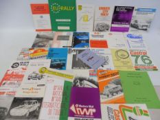 A selection of rally booklets from 1959-1978.