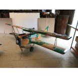 A large scratch built 1/4 scale model of a Royal Aircraft Factory SE5a fighter bi-plane, designed