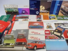 A selection of Italian brochures including Fiat, Alfa Romeo, Maserati etc.