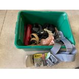 A box of seat belts, B.M.C. including new old stock, to suit Mini etc.