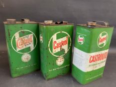 Three Castrol gallon cans.