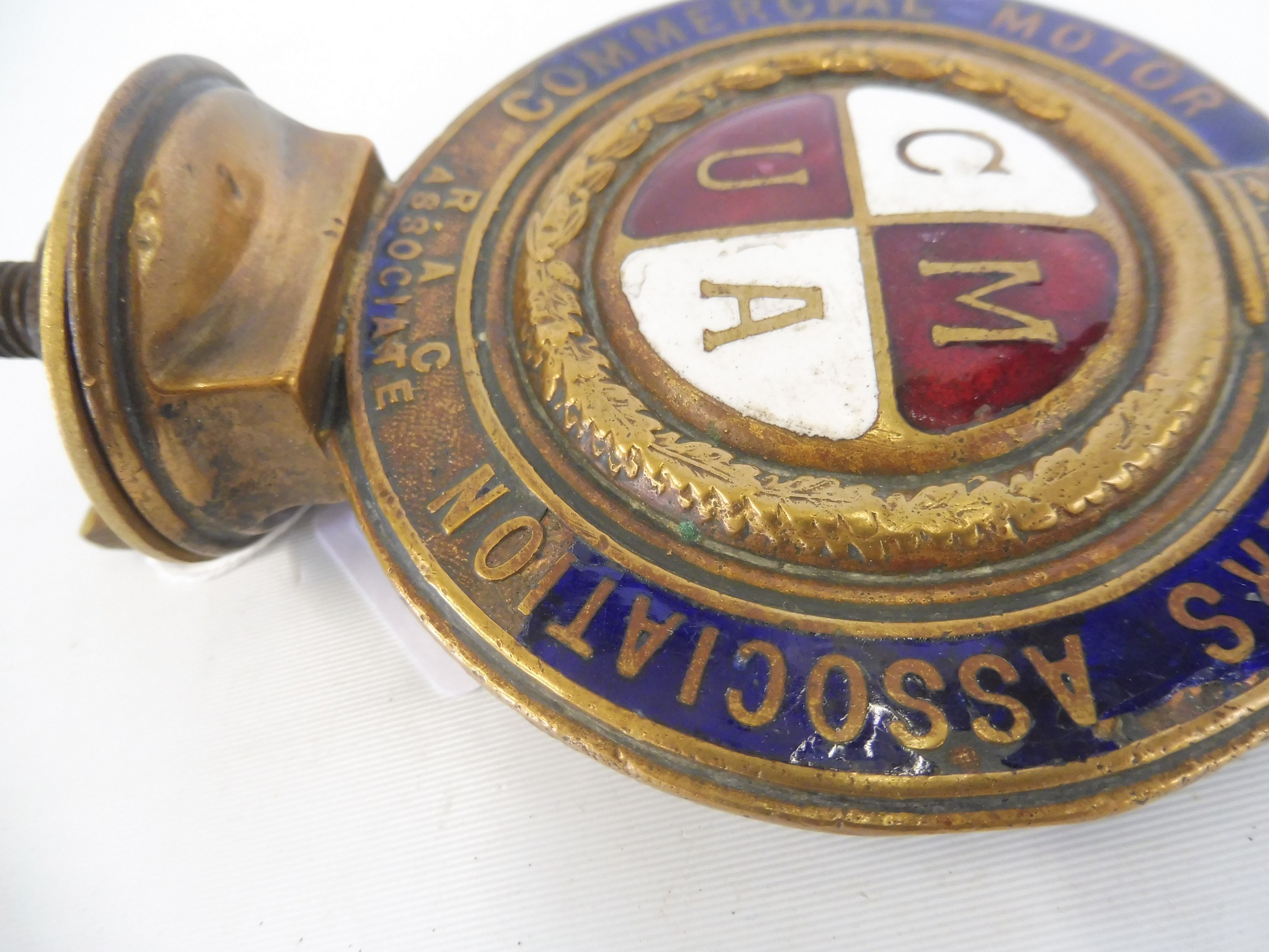 A Commercial Motor Users Association R.A.C. Associate brass and enamel car badge, no. 13625, some - Image 3 of 8