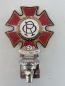 An Order of the Road Series 1 type 1B car badge, with 29 Year Driver attachment, circa 1929-30s,