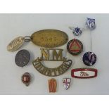 A selection of assorted lapel badges including Oulton Park ACU Championship 1976, Auto Cycle