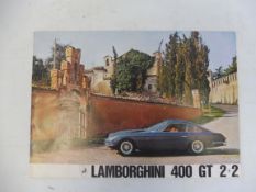 A rare Lamborghini 400 GT 2+2 sales brochure.