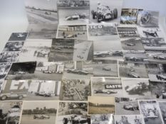 Approximately 50 car photgraphs, images of old single seater racing cars, mostly unstamped but