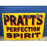 A large and rare Pratt's Perfection Spirit enamel sign by Patent Enamel, some small spots of the