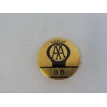 An AA patrolman's lapel badge for box 88.