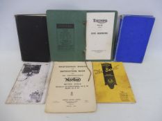 A Norton Maintenance Manual and Instruction Book for models 30 & 40, Manx 30 & 40, a Triumph T.R.