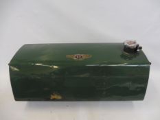 A Bentley fuel tank, as fitted to a 3/4 1/2 model, complete with badge, cap and brackets.