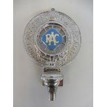 A large Royal Automobile Club Associate car badge type 8 with lozenge centre, mazak metal, no CA