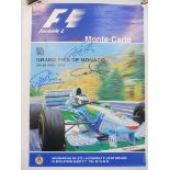 A 1995 Monaco Grand Prix poster, signed, 16 1/2 x 23 1/2".